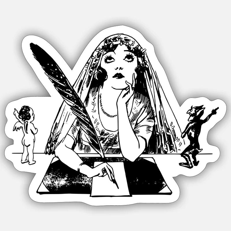 auteur - Sticker taille S (10 x 10 cm) - blanc mat