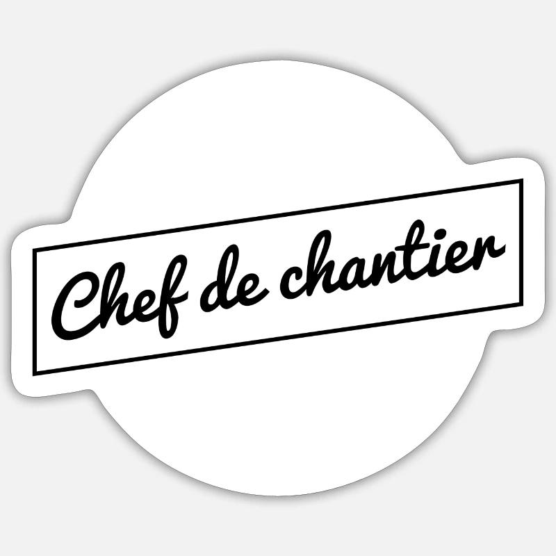 Super chef de chantier - blanc Sticker taille S (10 x 10 cm)