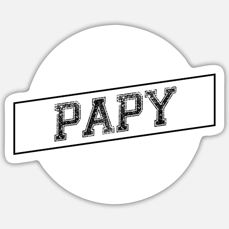 Super papy - blanc Sticker taille S (10 x 10 cm)
