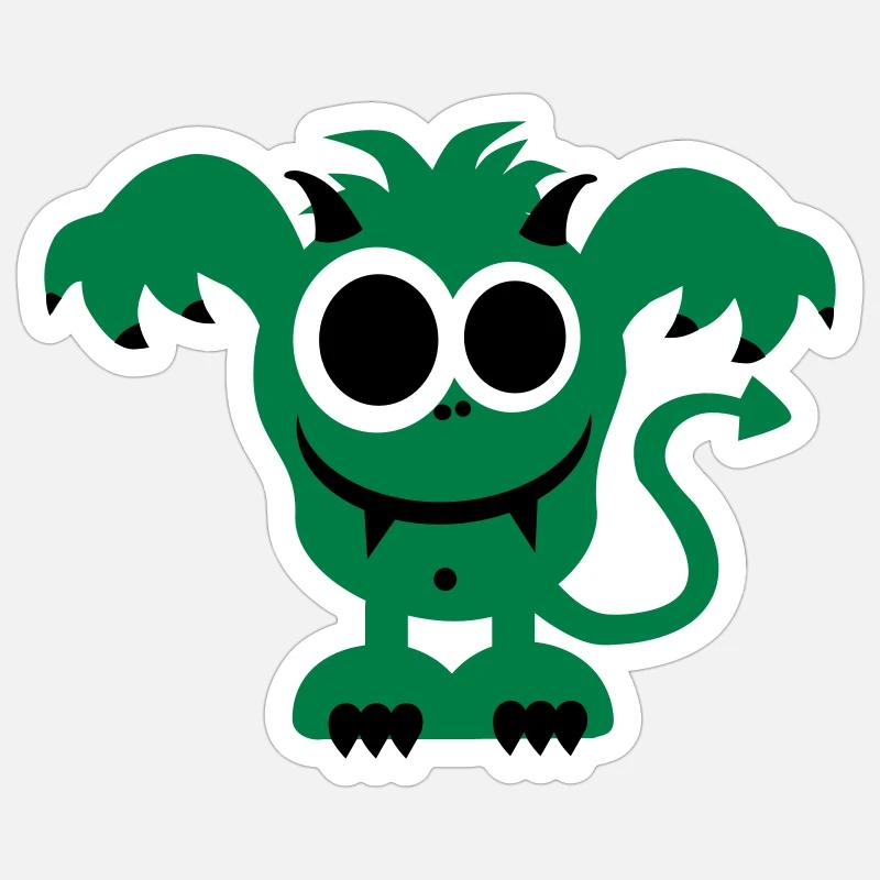 Monster - Sticker Größe S (10 x 10 cm) - Mattweiß