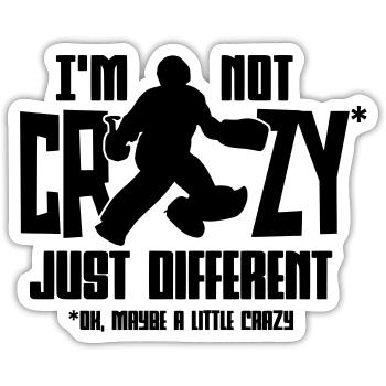 Je ne suis pas fou (hockey sur gazon) - Sticker taille S (10 x 10 cm) - blanc mat - Devant