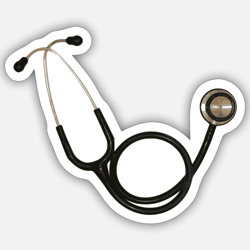 stethoscope - Sticker size S (10 x 10 cm) - white matte