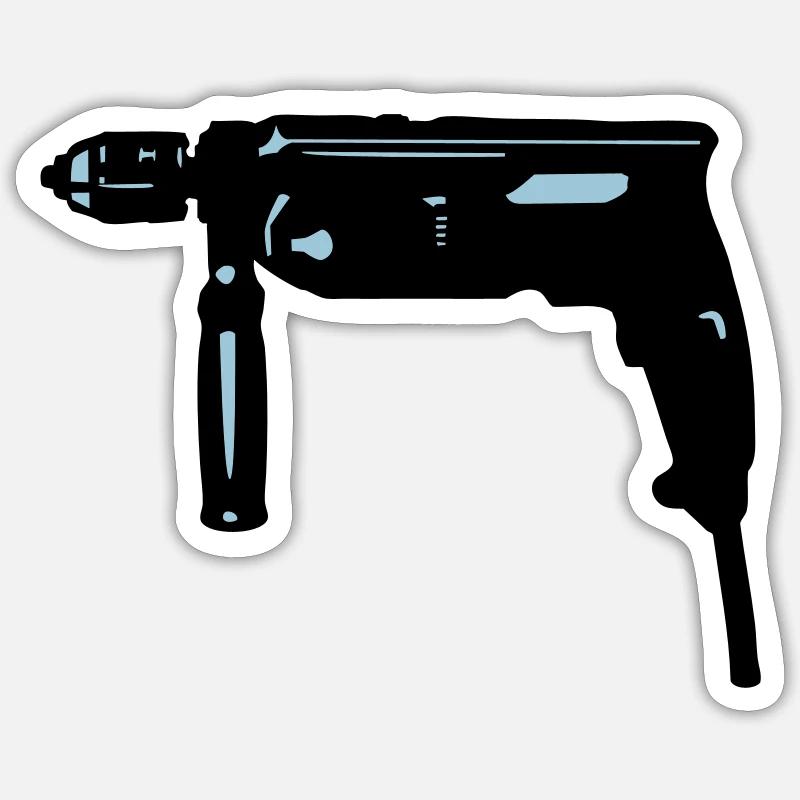 Drill - Sticker size S (10 x 10 cm) - white matte