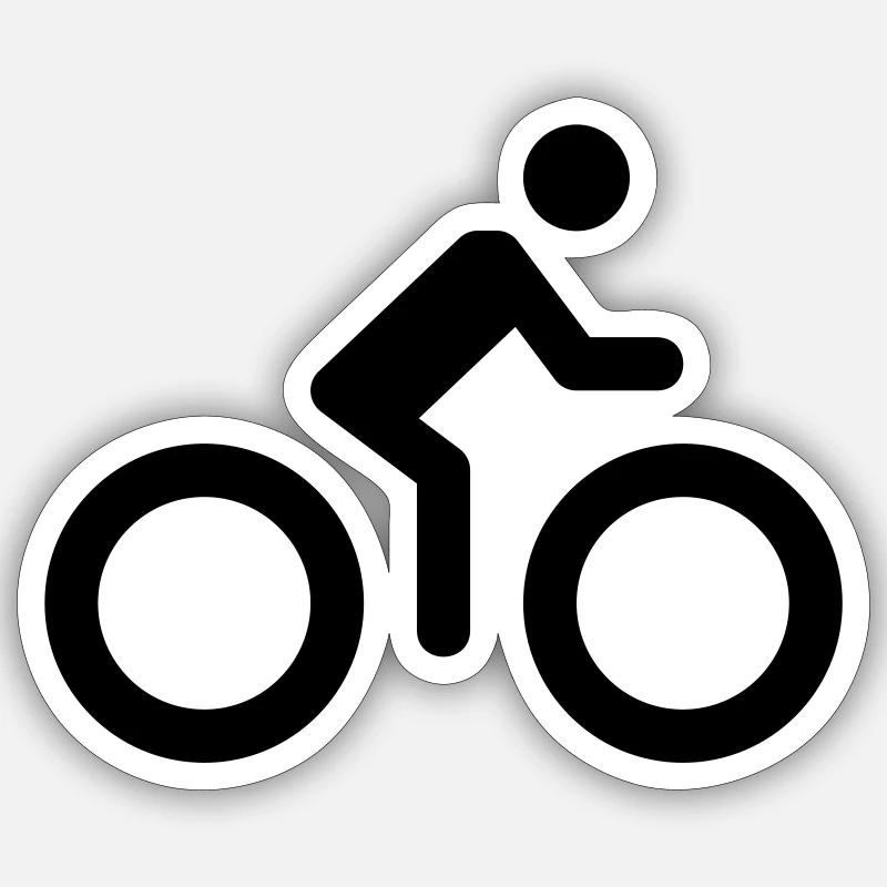 Bicycle logo - Sticker size S (10 x 10 cm) - white matte