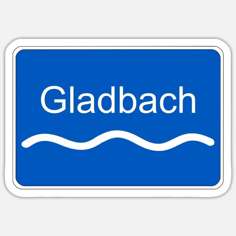 rivière Gladbach - Sticker taille S (10 x 10 cm) - blanc mat