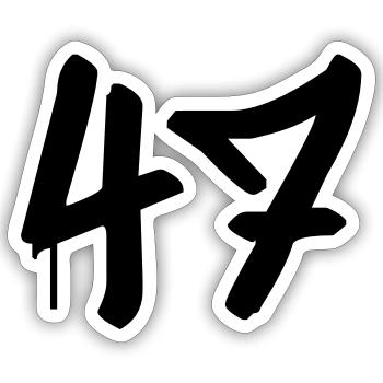 Tag : 47 - Sticker taille S (10 x 10 cm) - blanc mat - Devant