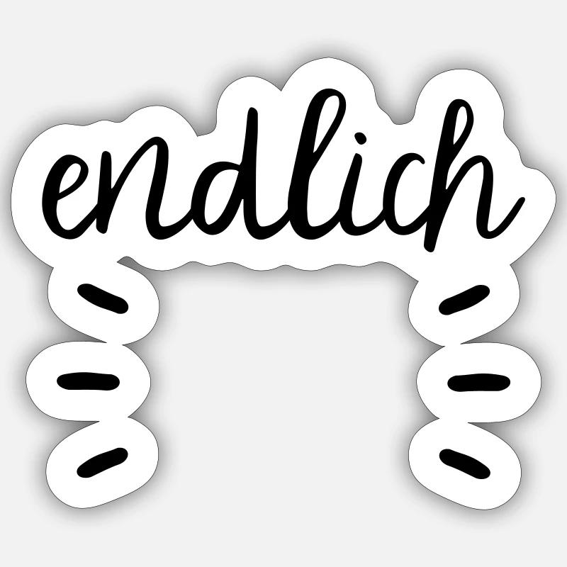 endlich (18) Geburtstag Alter Vorlage Sticker Größe S (10 x 10 cm)