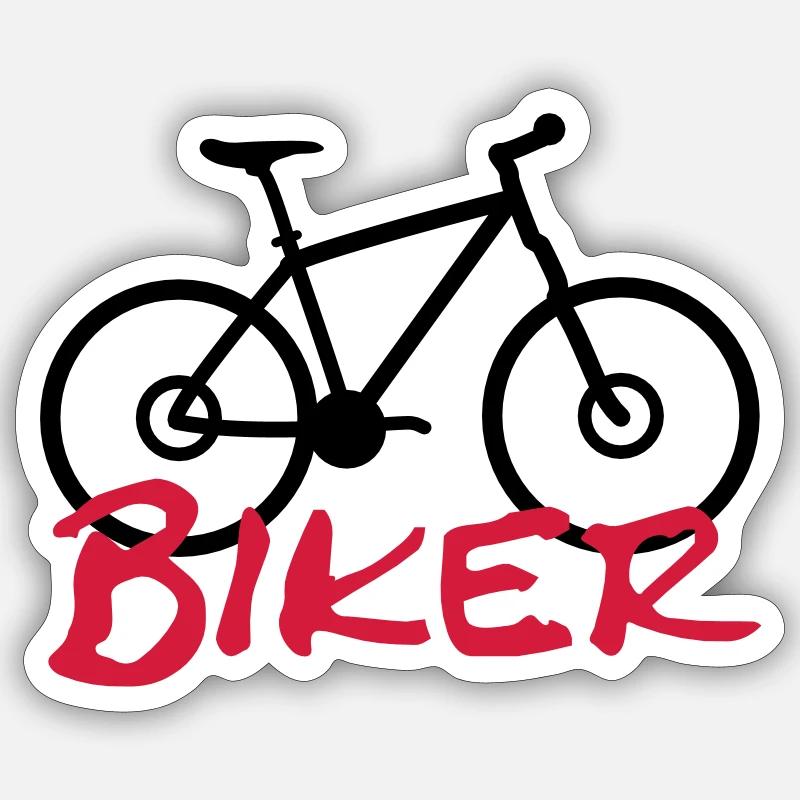 Biker - Sticker Größe S (10 x 10 cm) - Mattweiß