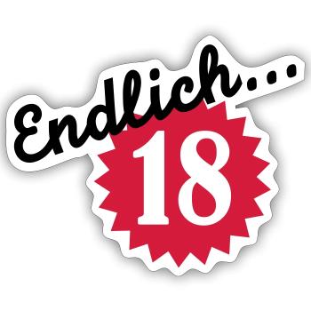 18 Geburtstag - Sticker Größe S (10 x 10 cm) - Mattweiß - Vorne