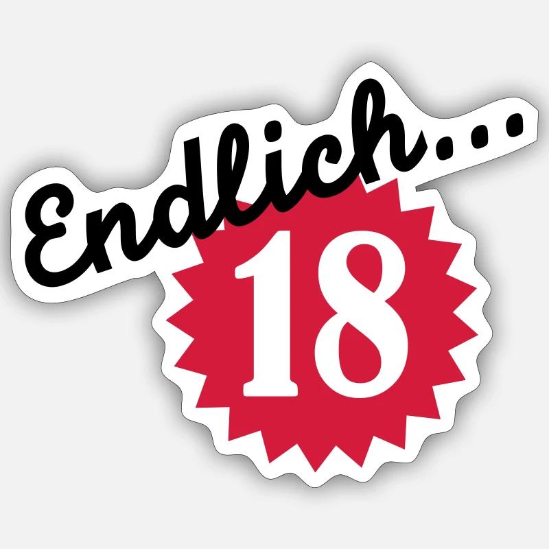 18 Geburtstag Sticker Größe S (10 x 10 cm)