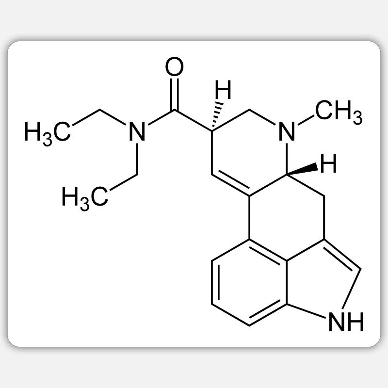 LSD molecule - Sticker size S (10 x 10 cm) - white matte