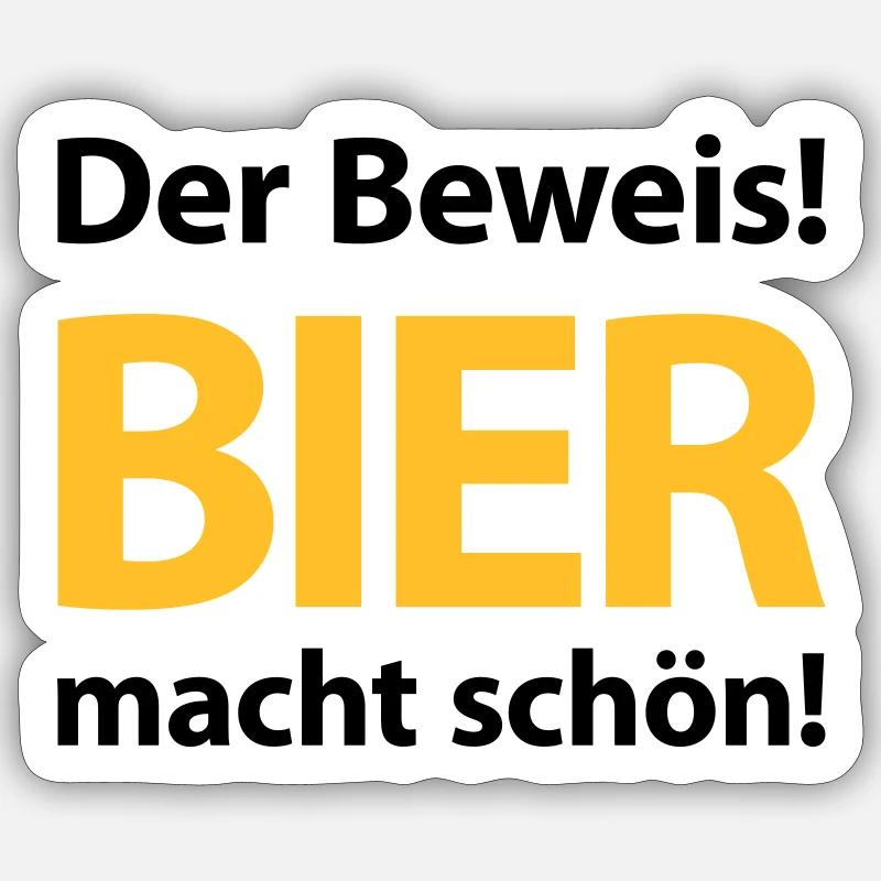 La preuve ! La bière, c’est beau! Bierbauch Biergarten Sticker taille S (10 x 10 cm)