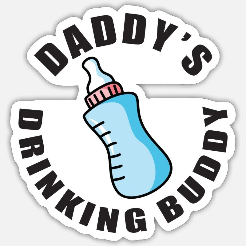 Daddy´s drinking Buddy - Sticker Größe S (10 x 10 cm) - Mattweiß