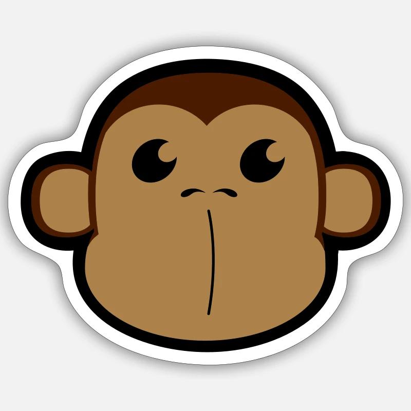 Affenkopf 3c, Affe, Shimpanse, Gesicht Sticker Größe S (10 x 10 cm)