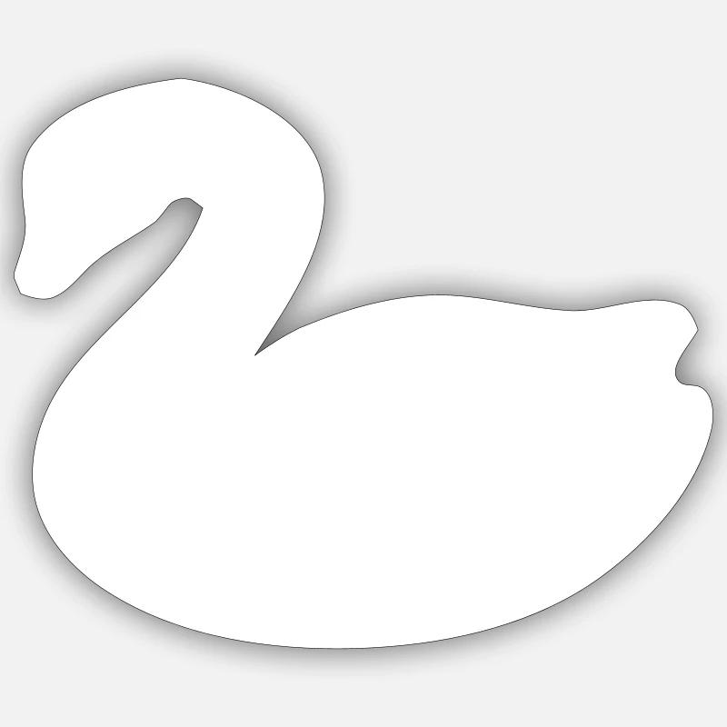 cygne - Sticker taille S (10 x 10 cm) - blanc mat