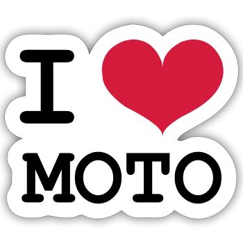 Ich liebe Motorräder! - Sticker Größe S (10 x 10 cm) - Mattweiß - Vorne