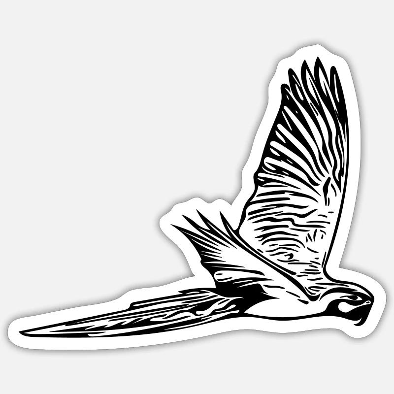parrot - Sticker size S (10 x 10 cm) - white matte