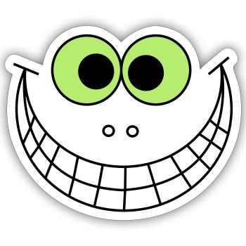 Big Smile - witziges Geschenk - Sticker Größe S (10 x 10 cm) - Mattweiß - Vorne