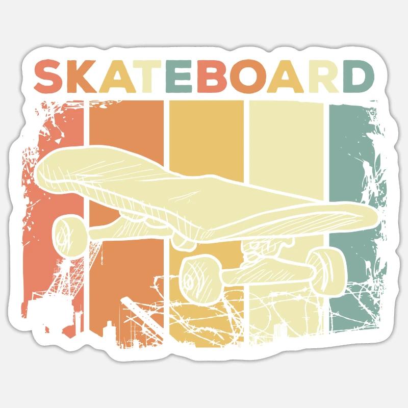 skateboard - Sticker formato S (10 x 10 cm) - bianco opaco