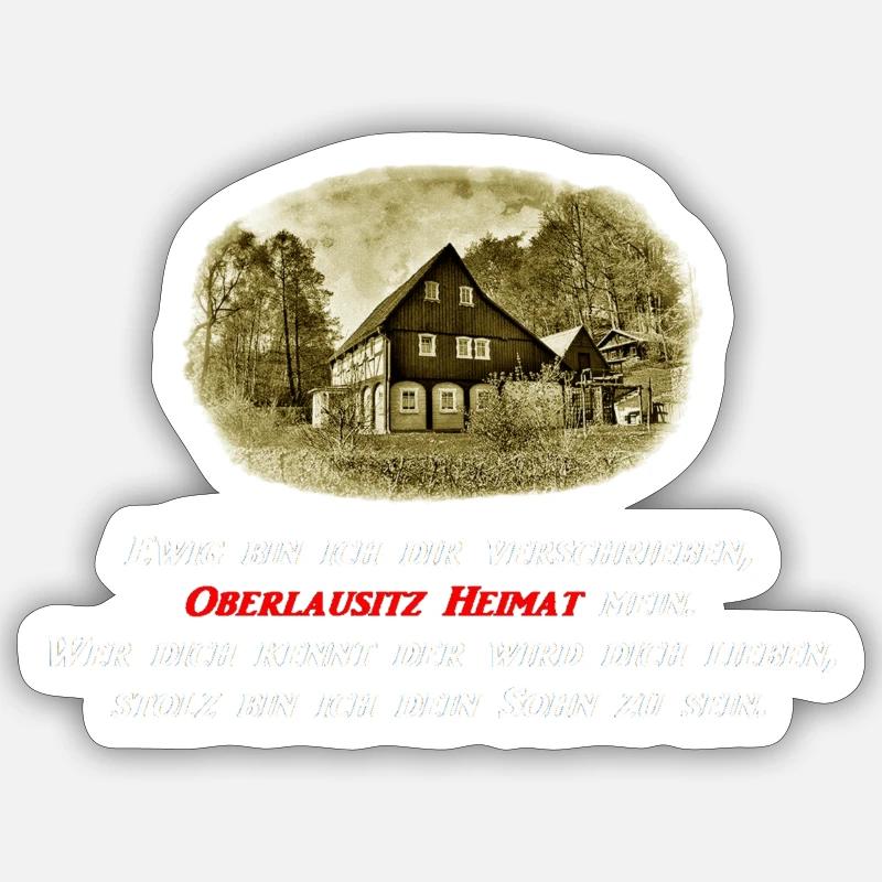 Oberlausitz Heimat - Sticker taille S (10 x 10 cm) - blanc mat