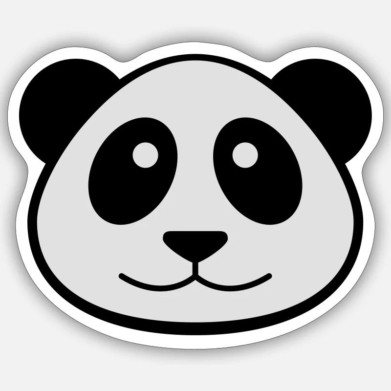 Visage de panda - Sticker taille S (10 x 10 cm) - blanc mat