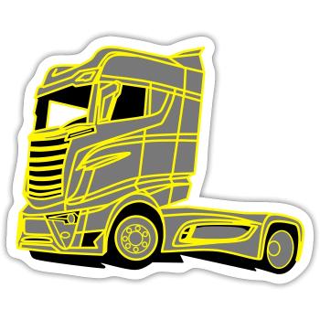 LKW Brummi - Sticker Größe S (10 x 10 cm) - Mattweiß - Vorne