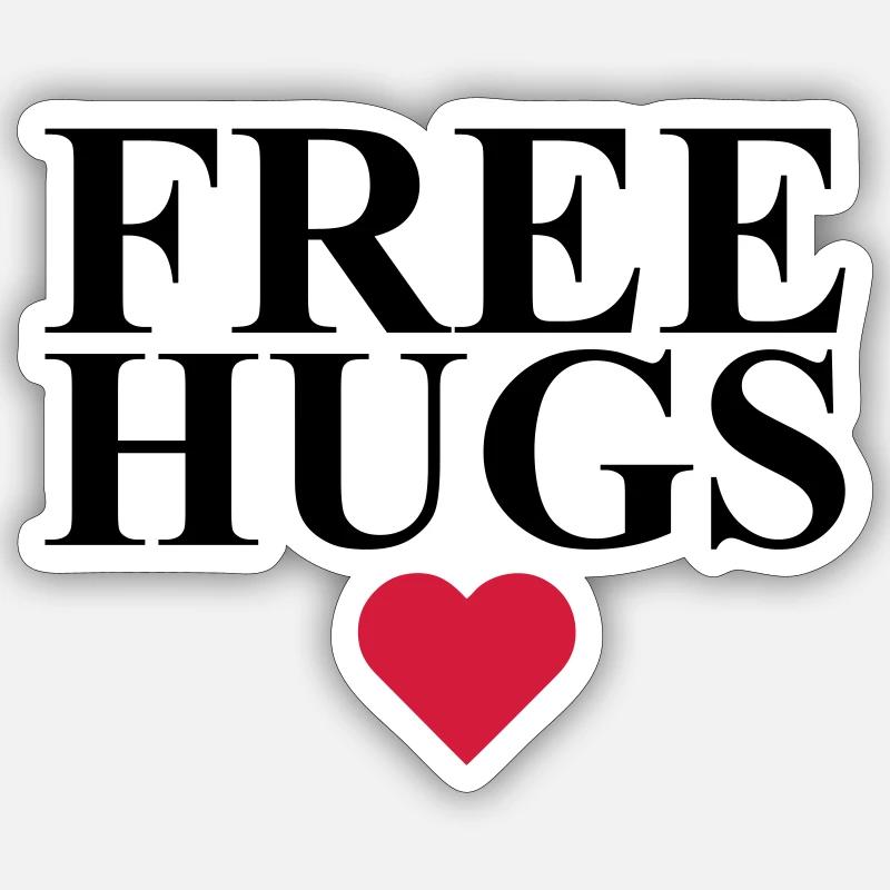 Free Hugs - Sticker size S (10 x 10 cm) - white matte