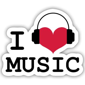 I Love Music! - Sticker size S (10 x 10 cm) - white matte - Front