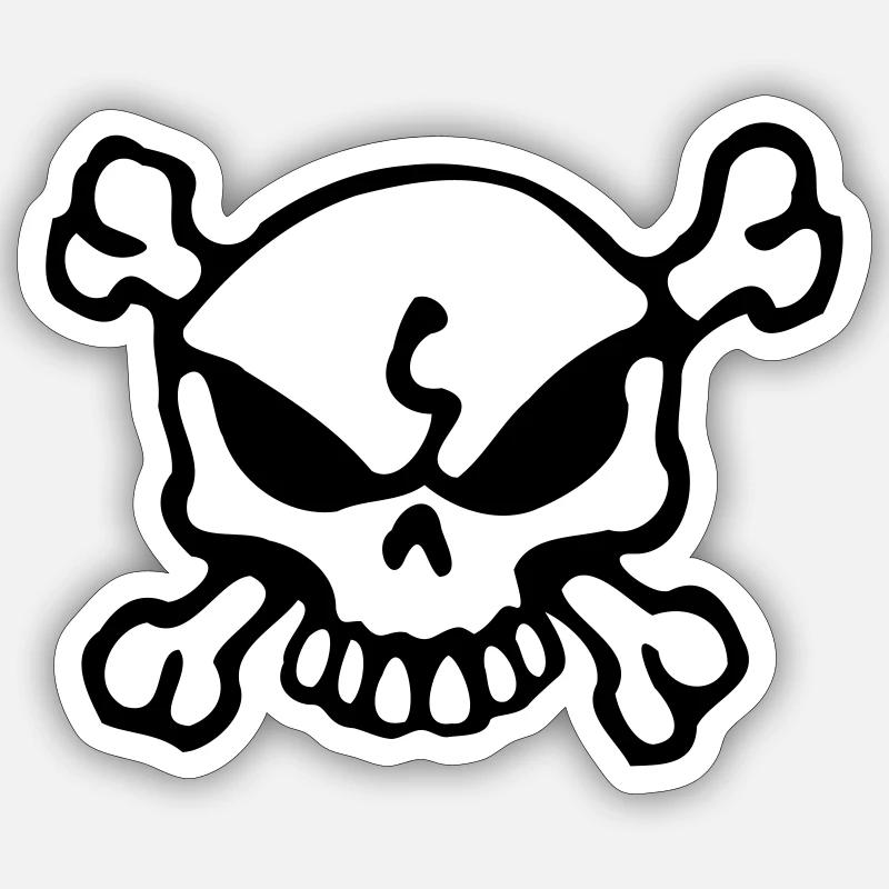 Bad Skull - Sticker size S (10 x 10 cm) - white matte