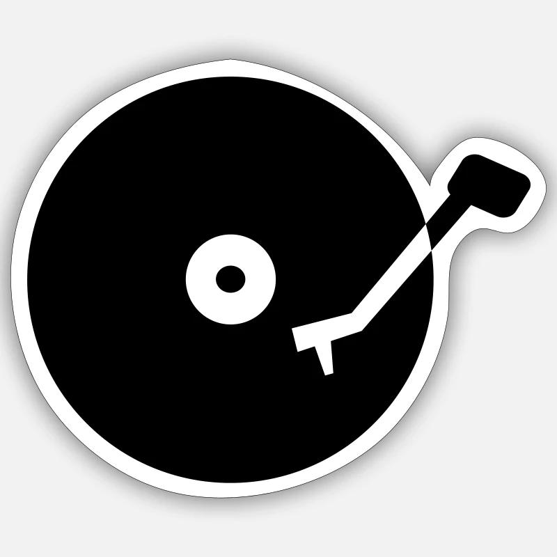 Turntable vinyl - Sticker size S (10 x 10 cm) - white matte