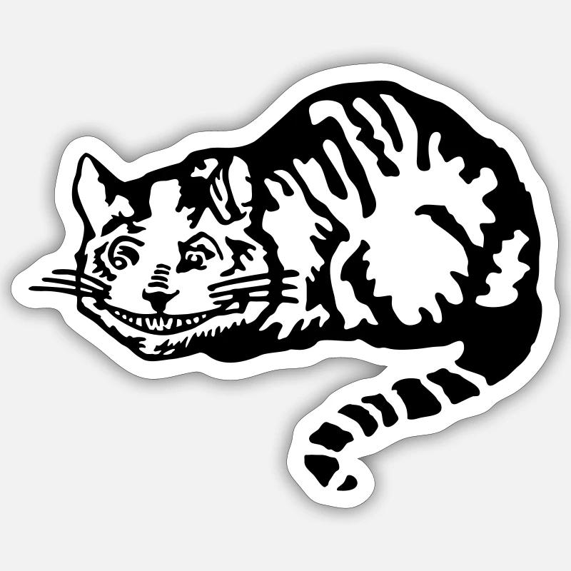 Cheshire Katze Sticker Größe S (10 x 10 cm)