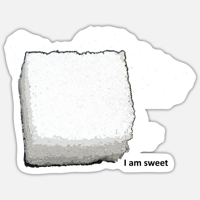 Morceau de sucre - Sticker taille S (10 x 10 cm) - blanc mat