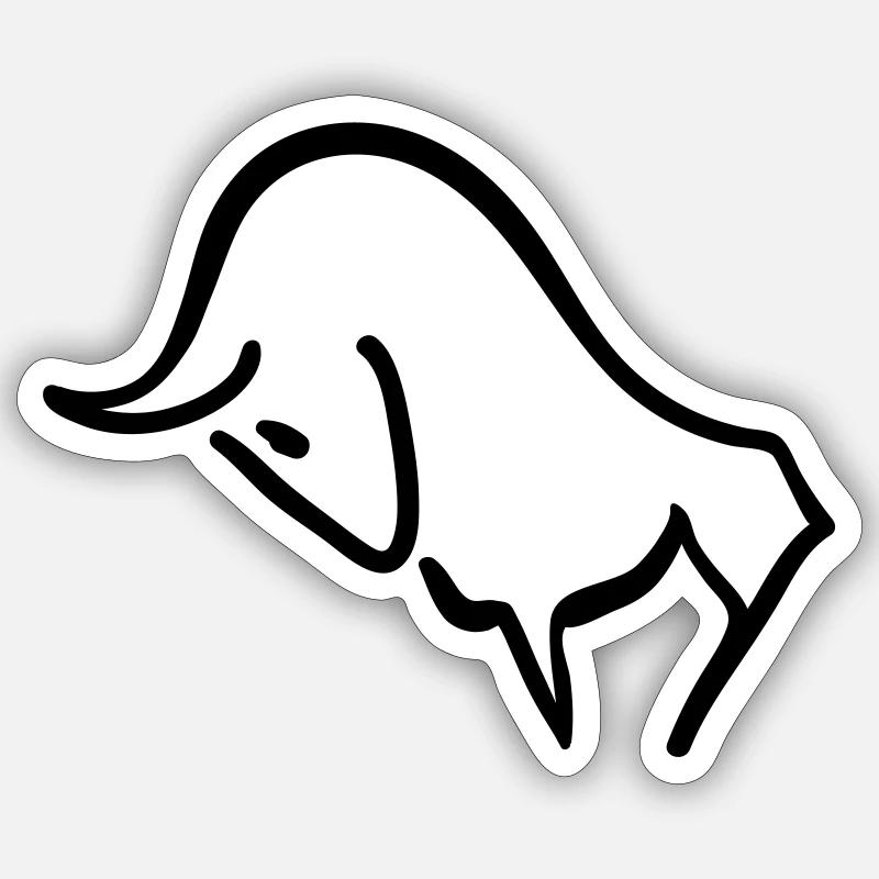 stier - Sticker Größe S (10 x 10 cm) - Mattweiß