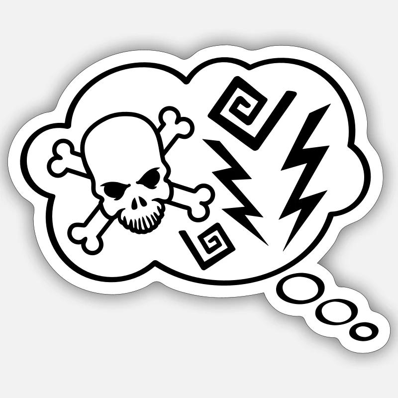 Think Bubble Angry - Sticker taille S (10 x 10 cm) - blanc mat