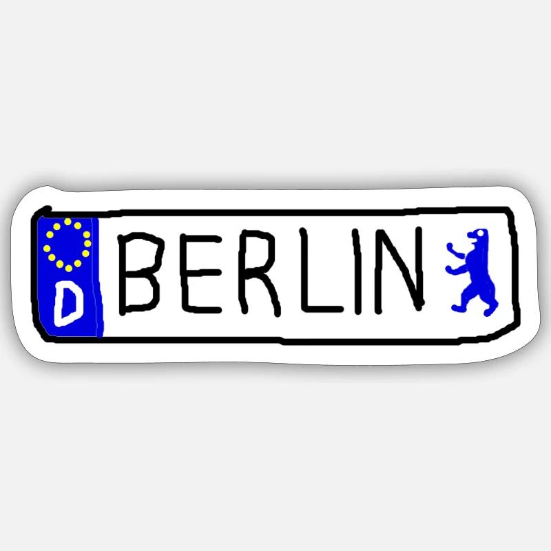 Plaques d’immatriculation de Berlin Sticker taille S (10 x 10 cm)