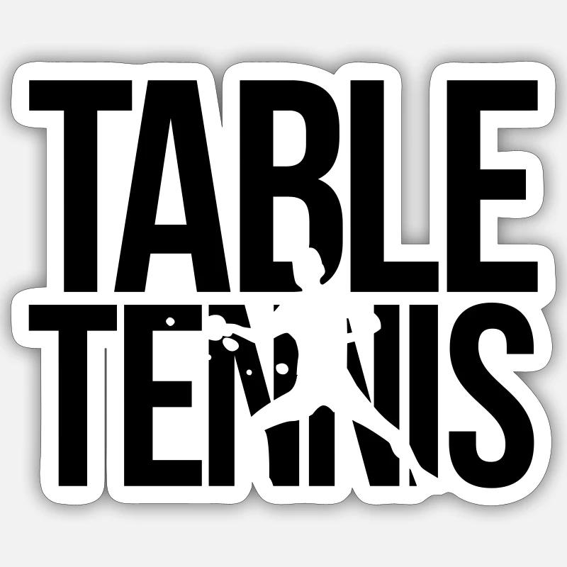 table tennis - Sticker size S (10 x 10 cm) - white matte