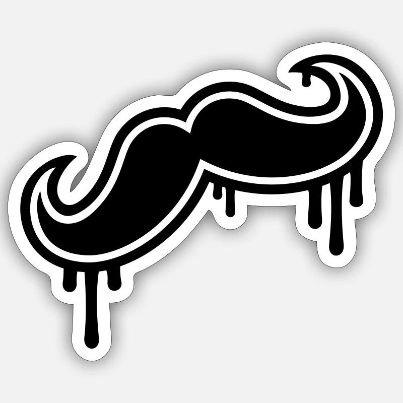 Moustache - Sticker Größe S (10 x 10 cm) - Mattweiß