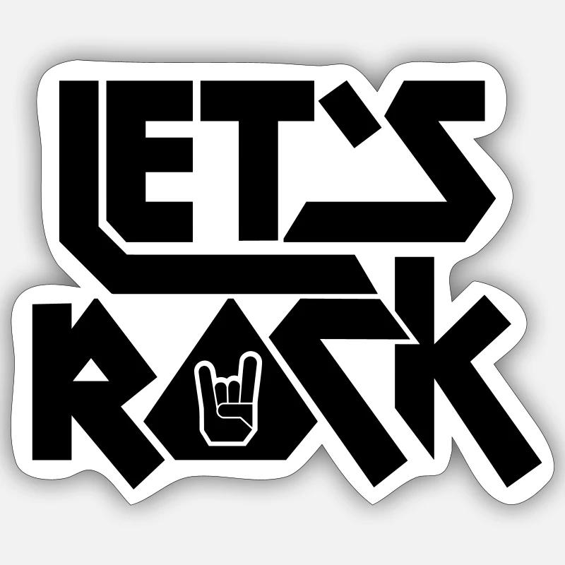 Let's Rock - Sticker size S (10 x 10 cm) - white matte