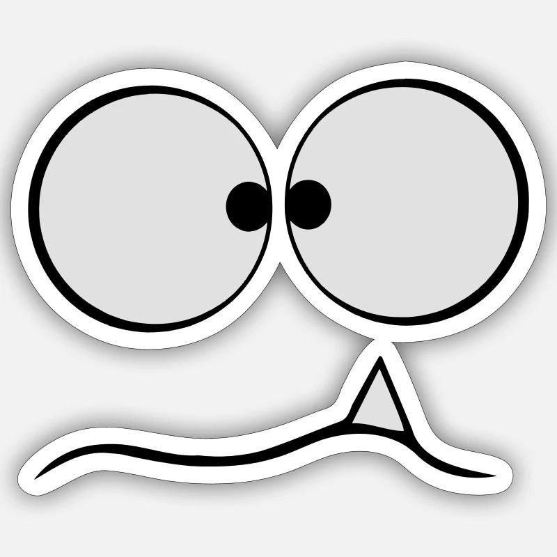 monstre - Sticker taille S (10 x 10 cm) - blanc mat