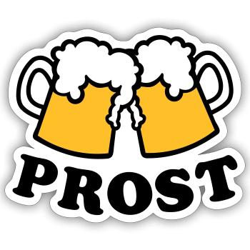 Bière - Sticker taille S (10 x 10 cm) - blanc mat - Devant