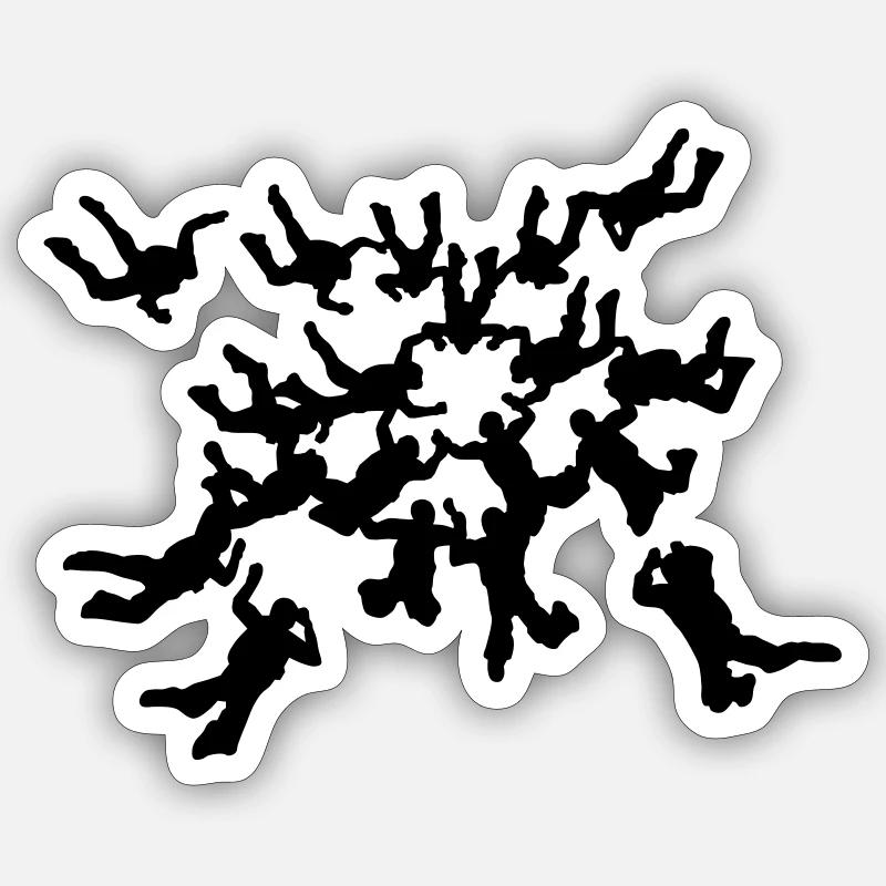 Skydiving - Sticker size S (10 x 10 cm) - white matte