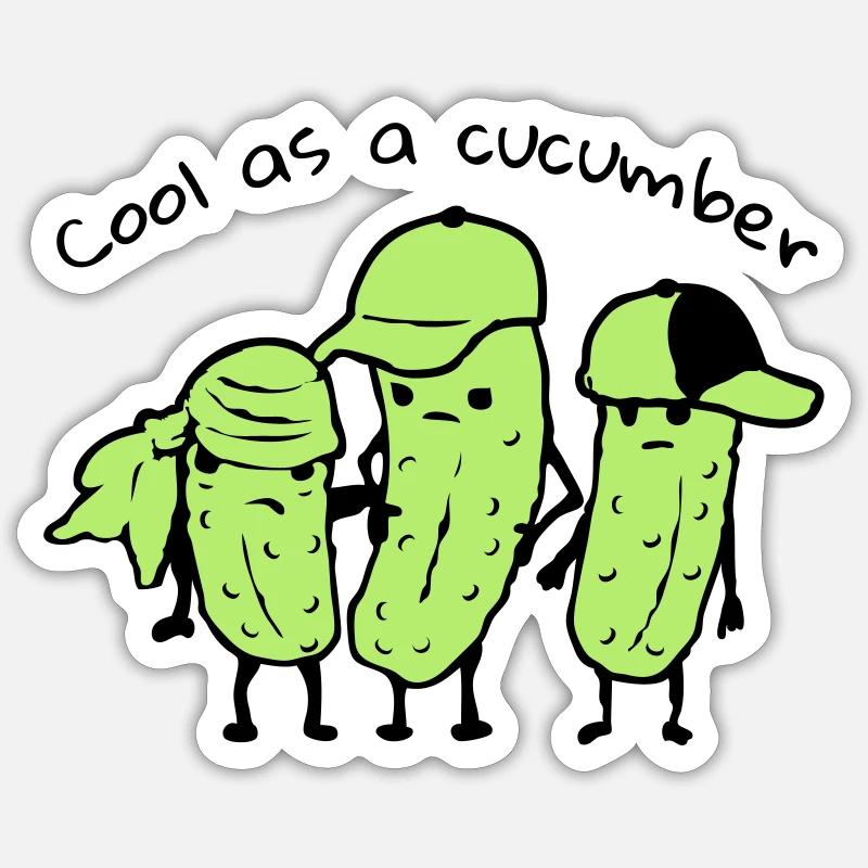 cool as a cucumber - Sticker size S (10 x 10 cm) - white matte
