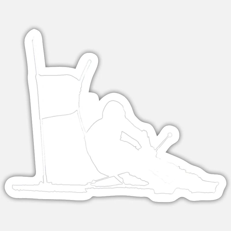skiing - Sticker size S (10 x 10 cm) - white matte