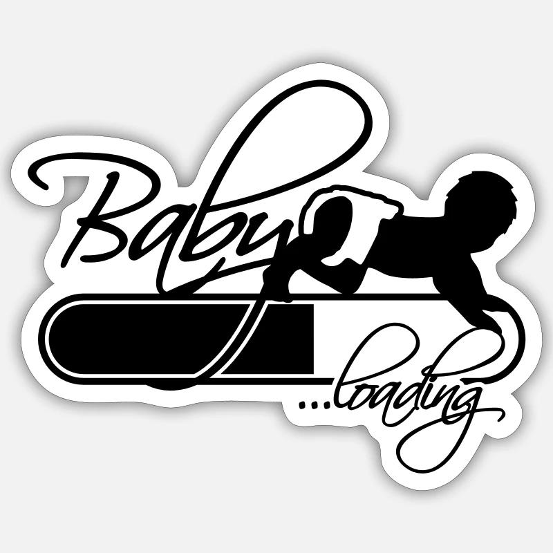 Baby Loading Logo - Sticker Größe S (10 x 10 cm) - Mattweiß