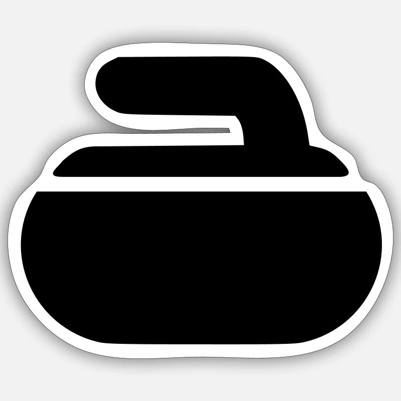 Curling - Sticker Größe S (10 x 10 cm) - Mattweiß