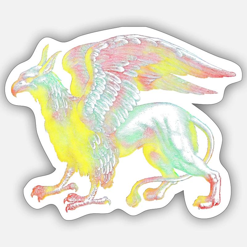 Créatures fabuleuses colorées Sticker taille S (10 x 10 cm)