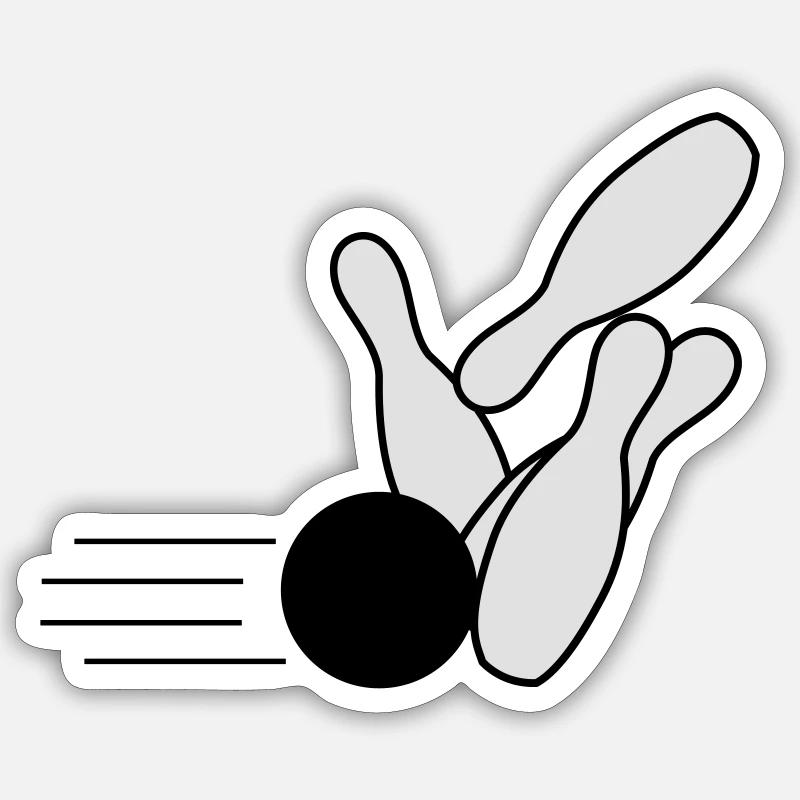 Bowling 2 Sticker Größe S (10 x 10 cm)