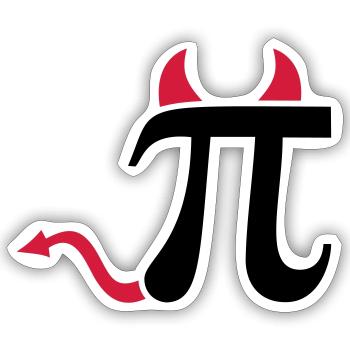 Pi - Sticker Größe S (10 x 10 cm) - Mattweiß - Vorne