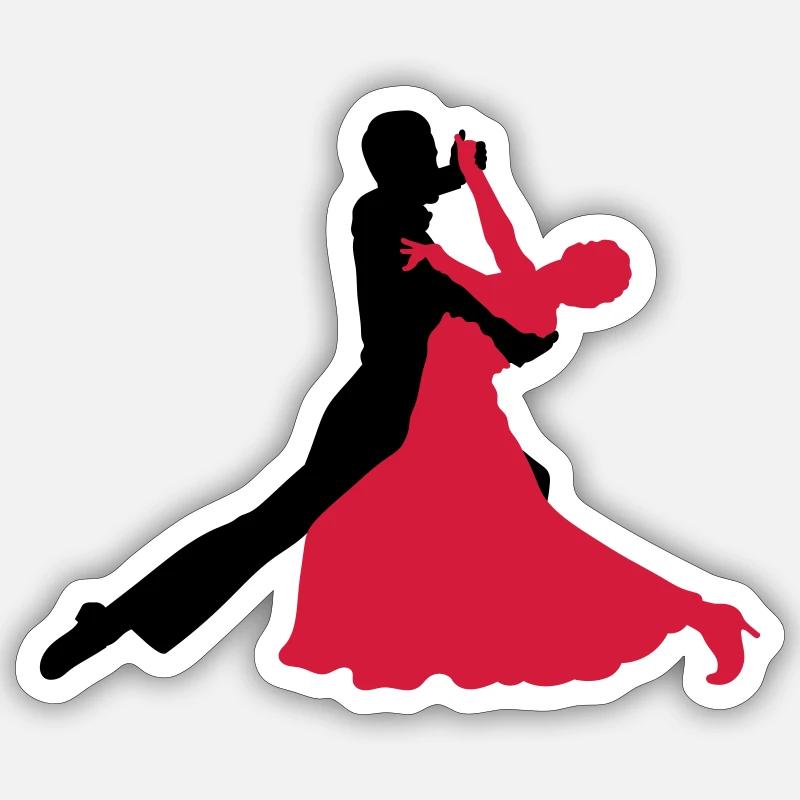 la danse de salon - Sticker taille S (10 x 10 cm) - blanc mat