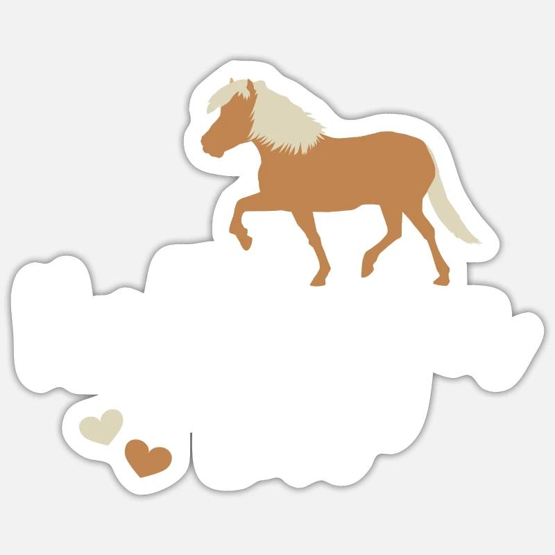 Haflinger Love - Sticker Größe S (10 x 10 cm) - Mattweiß